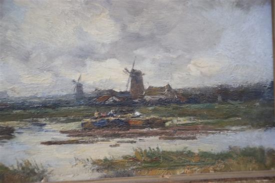 Willem Cornelis Rip (Dutch, 1856-1922) In de Zaanstreek 7.5 x 10in.